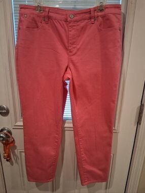 Talbots Coral-Red Denim Pants